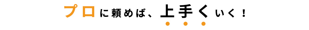 プロに頼めば、上手くいく